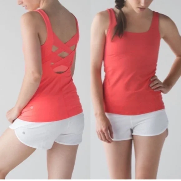 Lululemon Rise and Flow Tank Sz 8 In Cape Red Luxtreme - Picture 2 of 12